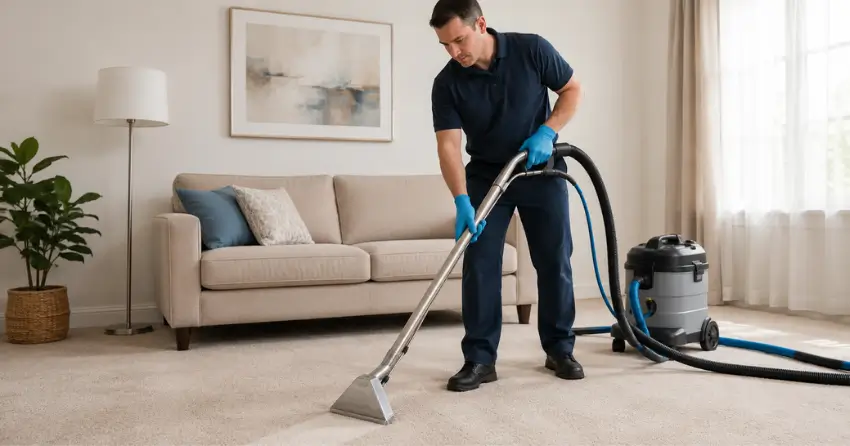 commercial carpet cleaning for businesses office hallway in Templeton-Sinclair, Winnipeg