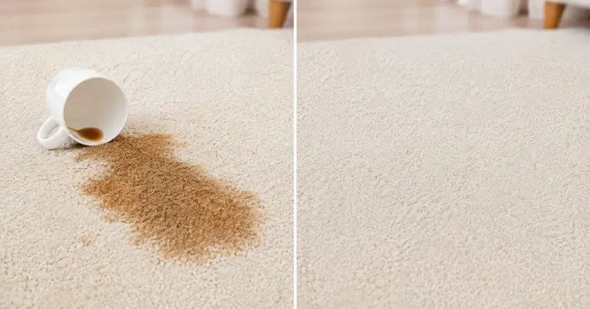 coffee stain removal carpet before and after professional treatment